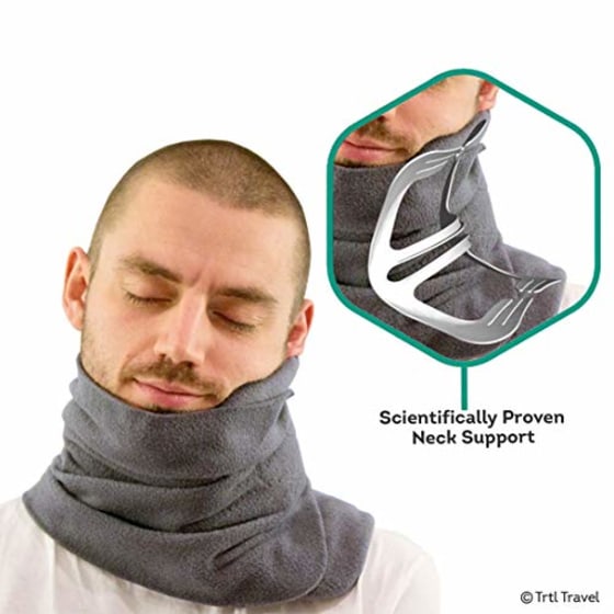 Trtl Pillow - Scientifically Proven Super Soft Neck Support Travel Pillow - Machine Washable (Grey)