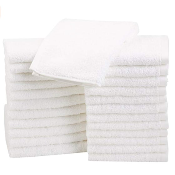 White LIVINGbasics® 24pcs High quality 100% cotton washcloths 555gsm Towel set 