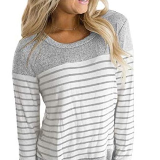 Desperate Boil orientation 5 women try on this chic long-sleeve T-shirt from Amazon