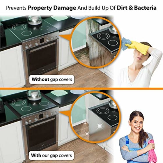 These stove gap covers will keep your kitchen so much cleaner