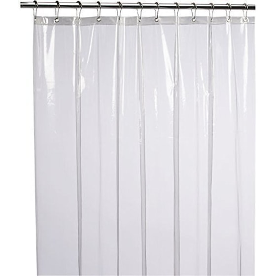 Resist Mold Mildew and Bacteria Standard Size Magnetized Vinyl Shower Curtain 