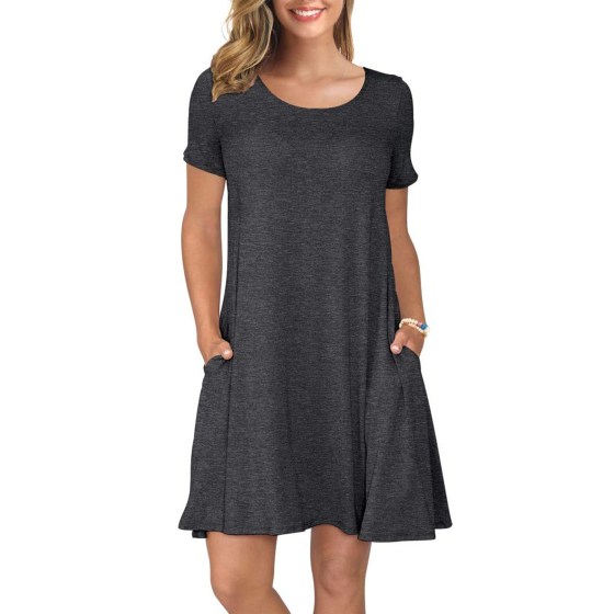 Summer Casual T-Shirt Dress with Pockets