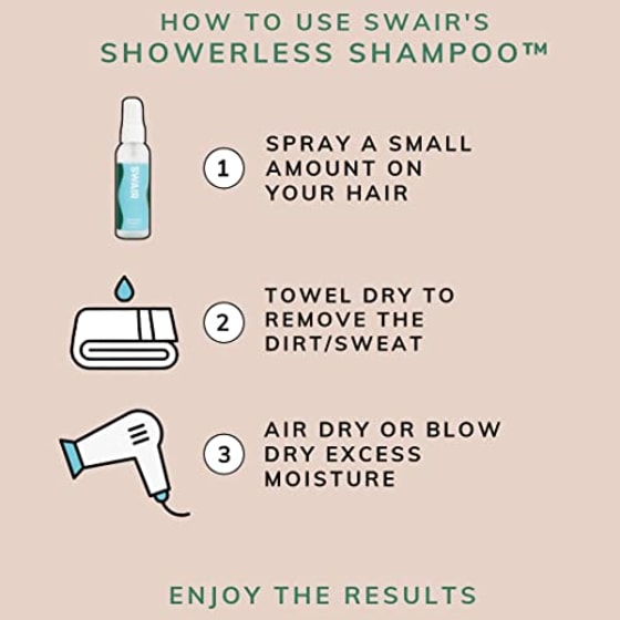 SWAIR Showerless Shampoo 2oz. Dry Shampoo Alternative | Benzene Free
