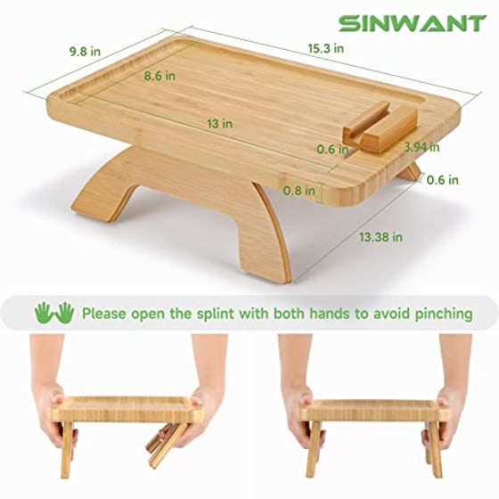 Sinwant Bamboo Sofa Tray Table