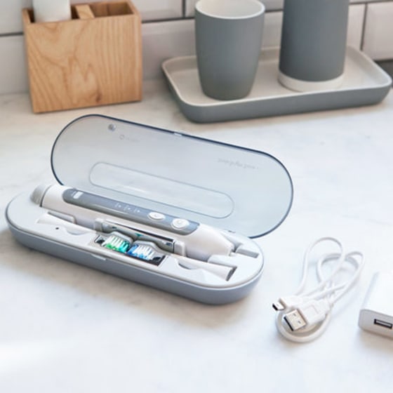 Platinum Sonic Toothbrush &amp; USB Sanitizing Case (Charcoal)