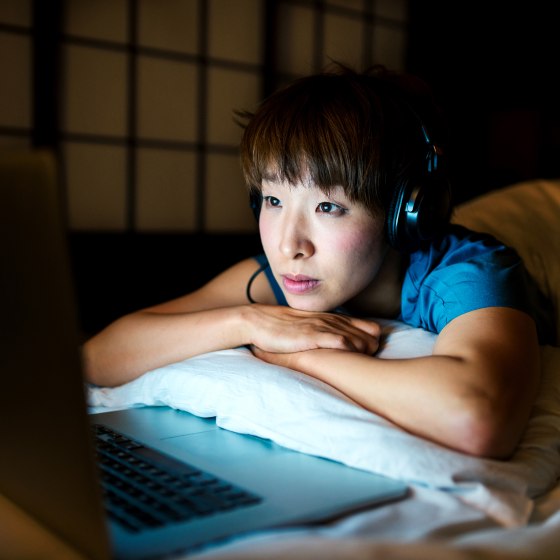 Young woman relaxing at home