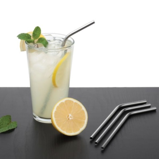 Stainless Steel Straws, Set of 4 + Reviews