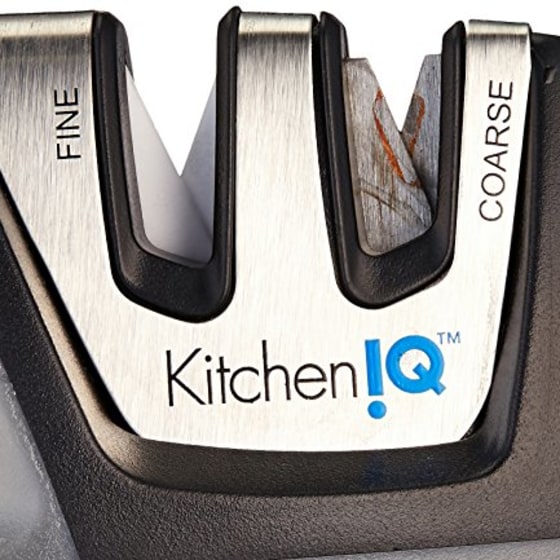 KitchenIQ 50009 Edge Grip 2-Stage Knife Sharpener, Black