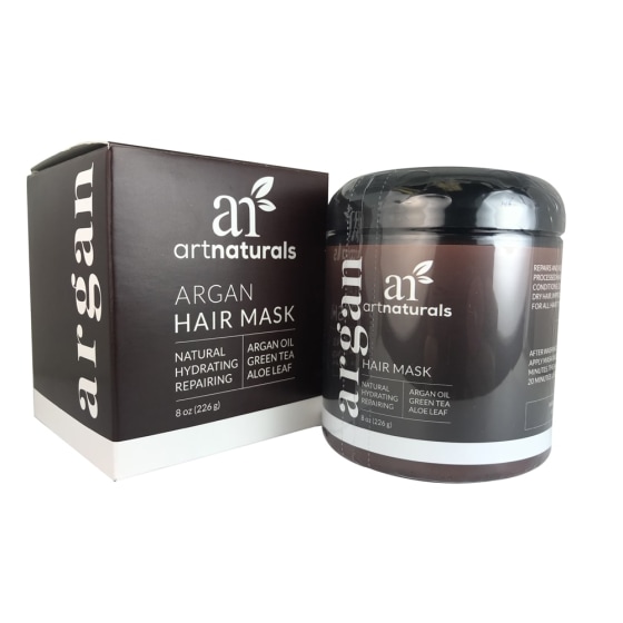 ArtNaturals Argan Oil Hair Mask - (8 Oz/226g) - Deep Conditioner - 100% Organic Jojoba Oil, Aloe Vera &amp; Keratin - Repair Dry, Damaged Or Color Treated Hair After Shampoo - Sulfate Free