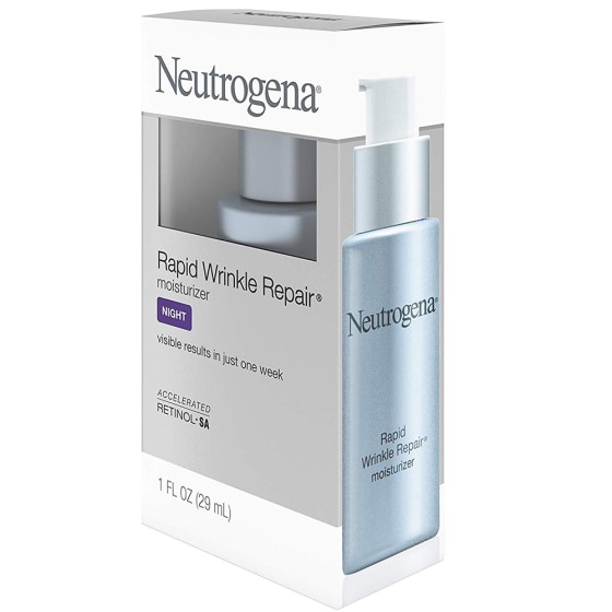 Neutrogena Rapid Wrinkle Repair Accelerated Hyaluronic Acid Retinol Night Cream Face Moisturizer, Anti Wrinkle Face Cream &amp; Neck Cream with Hyaluronic Acid, Retinol &amp; Glycerin, 1 fl. oz