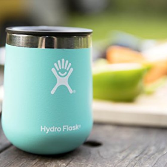 Hydro Flask 10 oz Wine Tumbler | Stainless Steel &amp; Vacuum Insulated | Press-In Lid | White