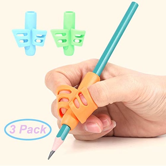 Pencil Grips - Children Pen Writing Aid Grip Set Posture Correction Tool for Kids Preschoolers Children,Hollow Ventilation (Pencil Grips 3P)