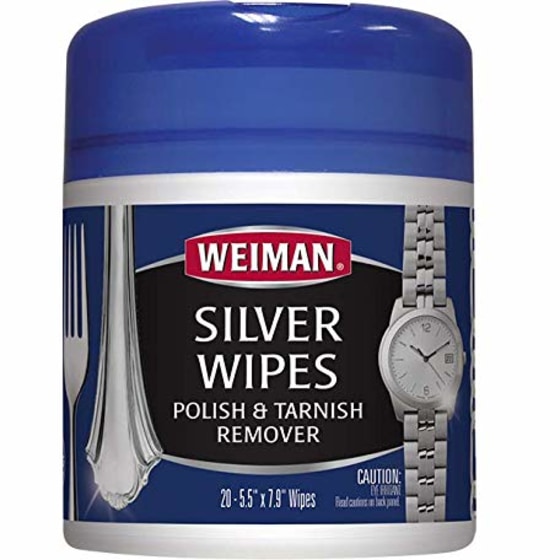 Weiman Jewelry Polish Cleaner and Tarnish Remover Wipes - 20 Count with  Polishing Cloth - Use on Silver Jewelry Antique Silver Gold Brass Copper  and