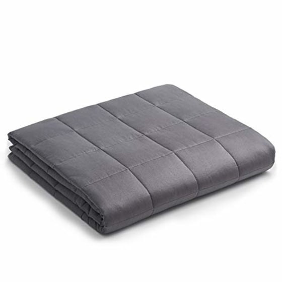 YnM Weighted Blanket (15 lbs, 60&#039;&#039;x80&#039;&#039;, Queen Size) for People Weigh Around 140lbs | 2.0 Cozy Heavy Blanket | 100% Oeko-Tex Certified Cotton Material with Premium Glass Beads, Dark Grey