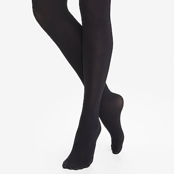 A New Day Woman's Black/Ebony Opaque Tights Hosiery Pantyhose M/L