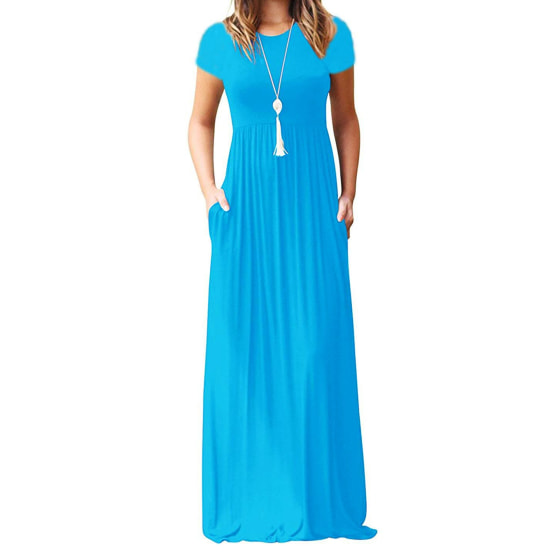 Viishow Short-sleeve Maxi Dress with Pockets