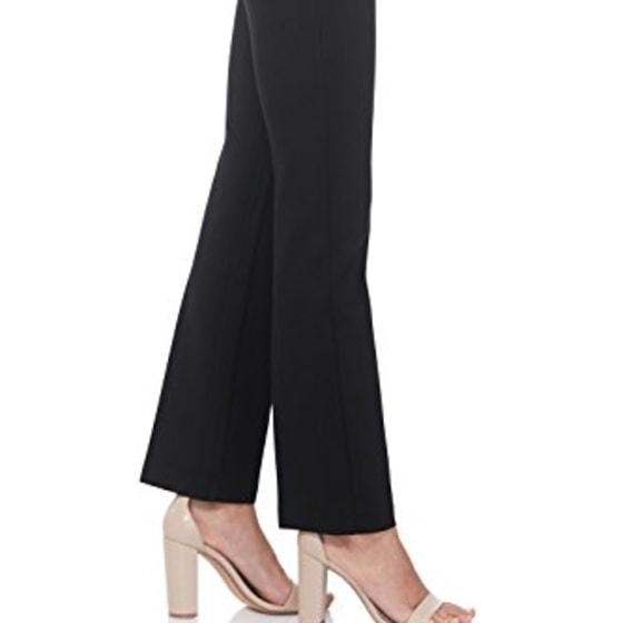 Buy the NWT Womens Black Tummy Control Flat Front Straight Leg Dress Pants  Size 2S
