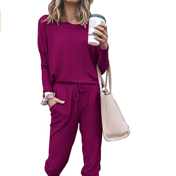 PRETTYGARDEN Women's Solid Color Two Piece Outfit Long Sleeve Crewneck Pullover Tops And Long Pants Sweatsuits Tracksuits