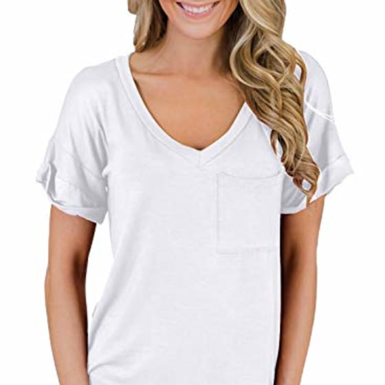 Miholl Women&#039;s Short Sleeve V-Neck Shirt