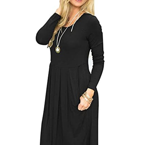 This black dress from Amazon is my goto layering piece for winter