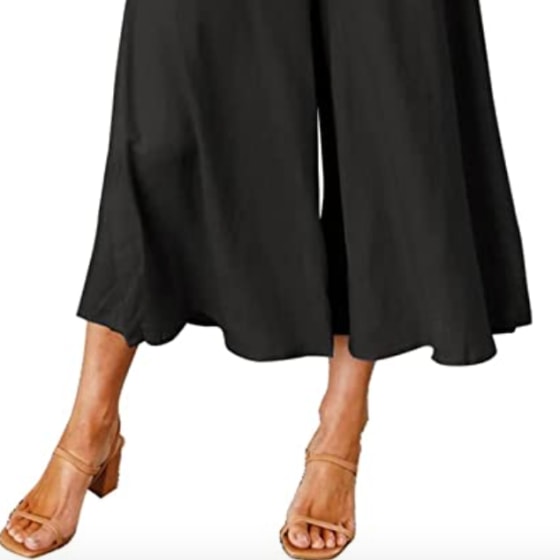 ROYLAMP Women&#039;s Summer 2 Piece Outfits Round Neck Crop Basic Top Cropped Wide Leg Pants Set Jumpsuits Light Green XS