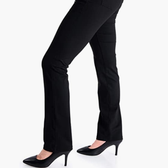  BALEAF Womens Petite Yoga Dress Pants Black Bootcut