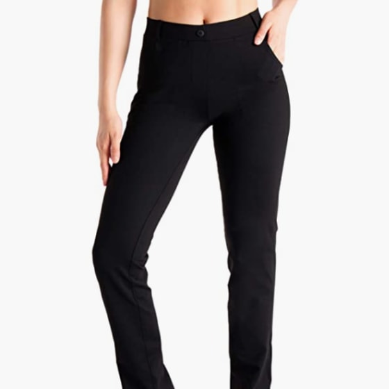 TSLA Women's Yoga & Dress Pants, Office Business Casual Work Slacks,  Stretch Straight Leg/Bootcut Pants with 4 Pockets