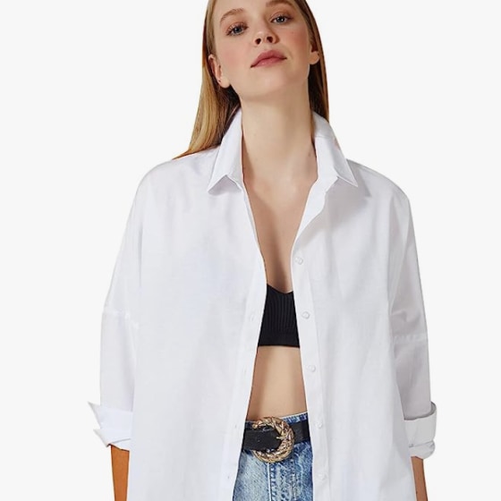 Amazon oversized button down shirt review TODAY