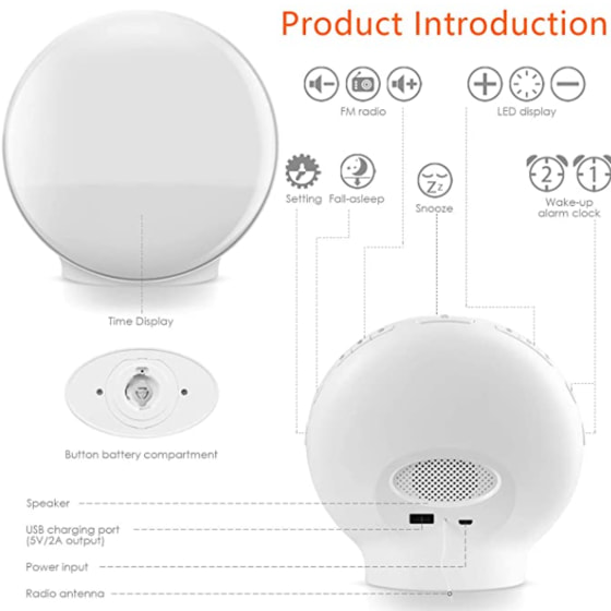 Jall Wake Up Light Sunrise Alarm Clock