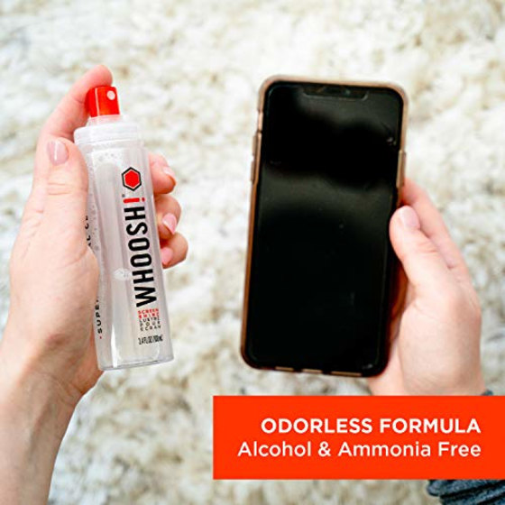 WHOOSH! Screen Cleaner Kit - [3.4oz +0.8oz] Best for - Smartphones, iPhone, iPads, Eyeglasses, e-Readers, Laptop, TV Screen Cleaner, and Computer Monitor- 3 Premium Cloths Included