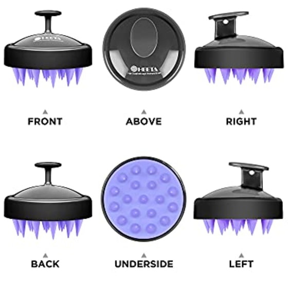 Heeta Scalp Care Hair Brush with Soft Silicone Scalp Massager