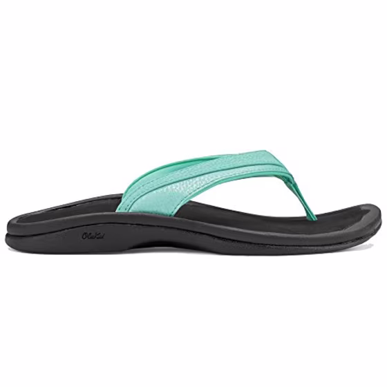 OLUKAI Women's Ohana Sandal, Sea Glass/Black, 7 M US