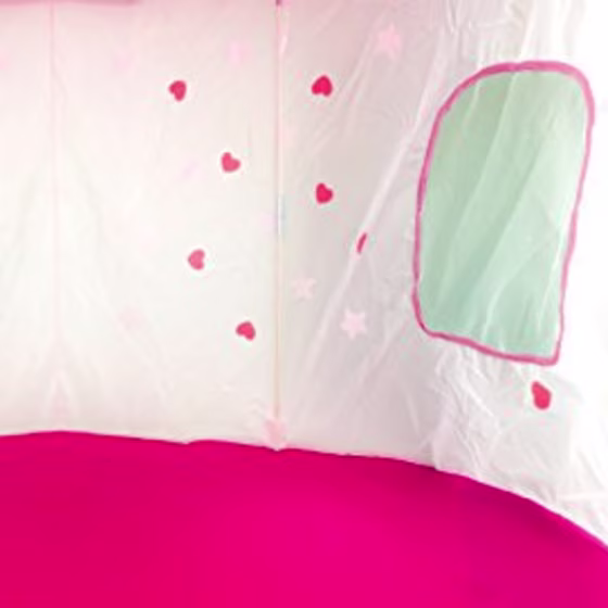 Fox Print Princess Castle Play Tent with Glow in The Dark Stars, conveniently Folds in to a Carrying Case, Your Kids Will Enjoy This Foldable Pop Up Pink Play Tent/House Toy for Indoor & Outdoor Use
