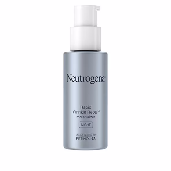Neutrogena Rapid Wrinkle Repair Accelerated Hyaluronic Acid Retinol Night Cream Face Moisturizer, Anti Wrinkle Face Cream & Neck Cream with Hyaluronic Acid, Retinol & Glycerin, 1 fl. oz