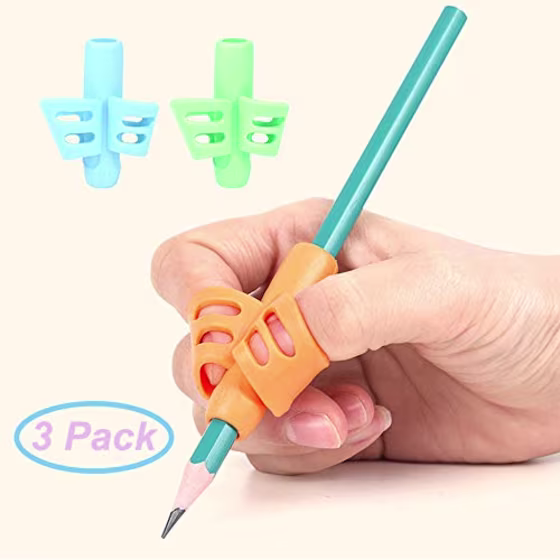 Pencil Grips - Children Pen Writing Aid Grip Set Posture Correction Tool for Kids Preschoolers Children,Hollow Ventilation (Pencil Grips 3P)