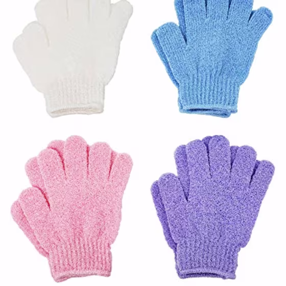 Exfoliating Scrub Gloves- 4 Pack