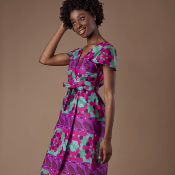 Dalitso Maxi Wrap Dress in Black and White DNA