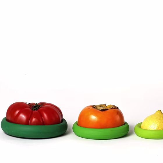 Farberware Food Huggers Reusable Silicone Food Savers, Set of 4, Fresh Greens
