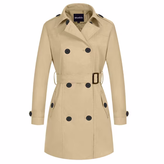 Waterproof Double-Breasted Trench Coat