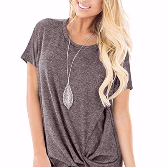 Yidarton Women's Twist Knot Tunic T-Shirt