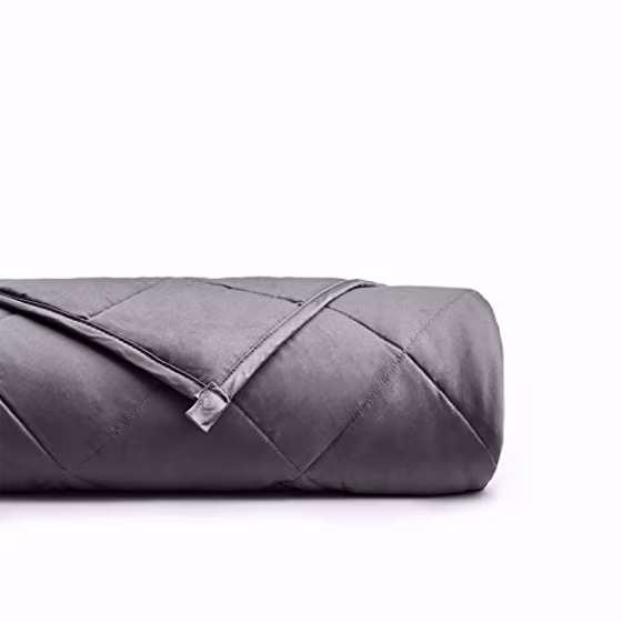 YnM Weighted Blanket (15 lbs, 60''x80'', Queen Size) for People Weigh Around 140lbs | 2.0 Cozy Heavy Blanket | 100% Oeko-Tex Certified Cotton Material with Premium Glass Beads, Dark Grey