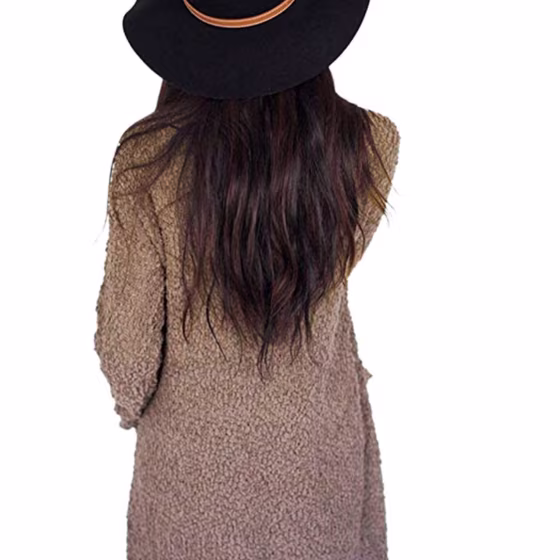 MEROKEETY Women's Long Sleeve Soft Chunky Knit Sweater Open Front Cardigan Outwear with Pockets