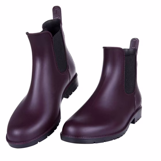 Asgard Women's Short Rain Boots Waterproof Black Elastic Slip On Ankle Booties B34