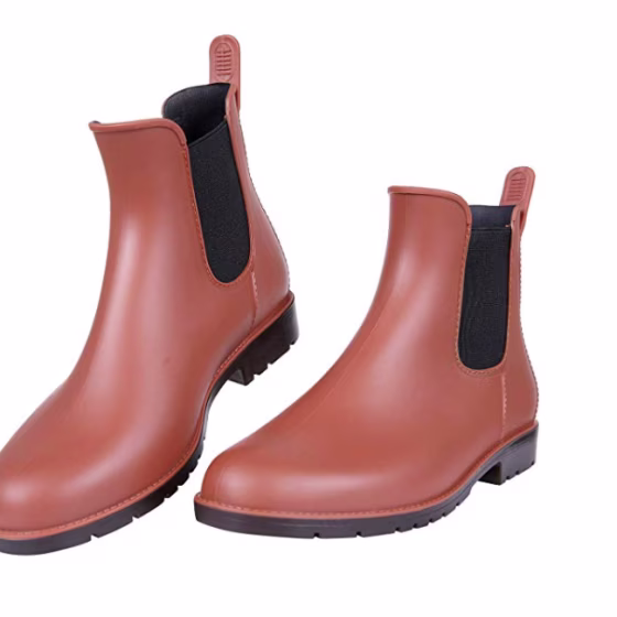 Asgard Women's Short Rain Boots Waterproof Black Elastic Slip On Ankle Booties B34