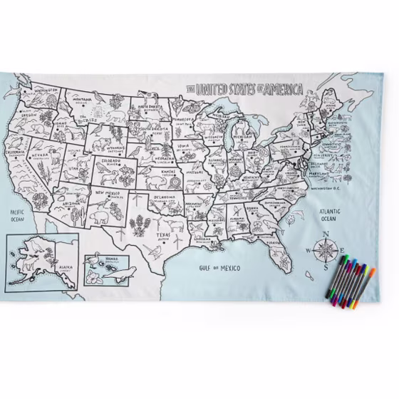 USA Coloring Tablecloth