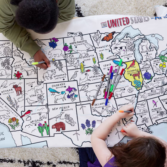 USA Coloring Tablecloth