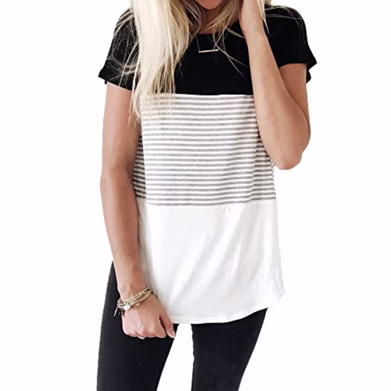 YunJey Colorblock Stripe T-shirt