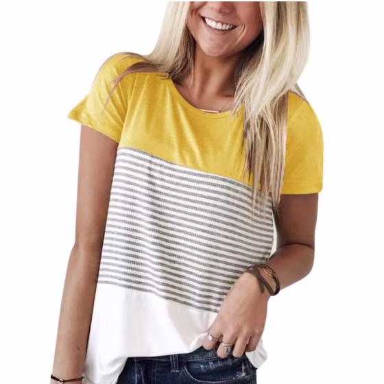 YunJey Colorblock Stripe T-shirt