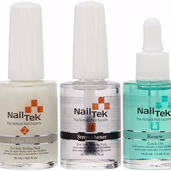 NailTek Nail Recovery Kit, Cuticle Oil, Strengthener, Ridge Filler - restore damaged nails in 3 steps