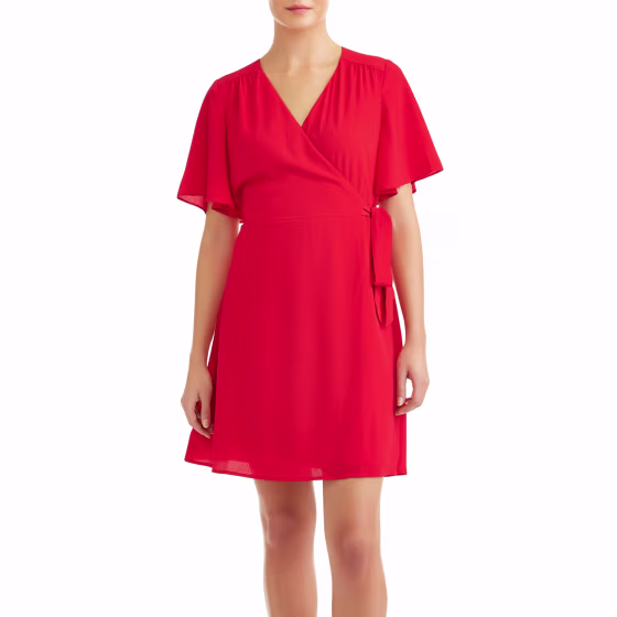 Time and Tru Women's Woven Wrap Dress
